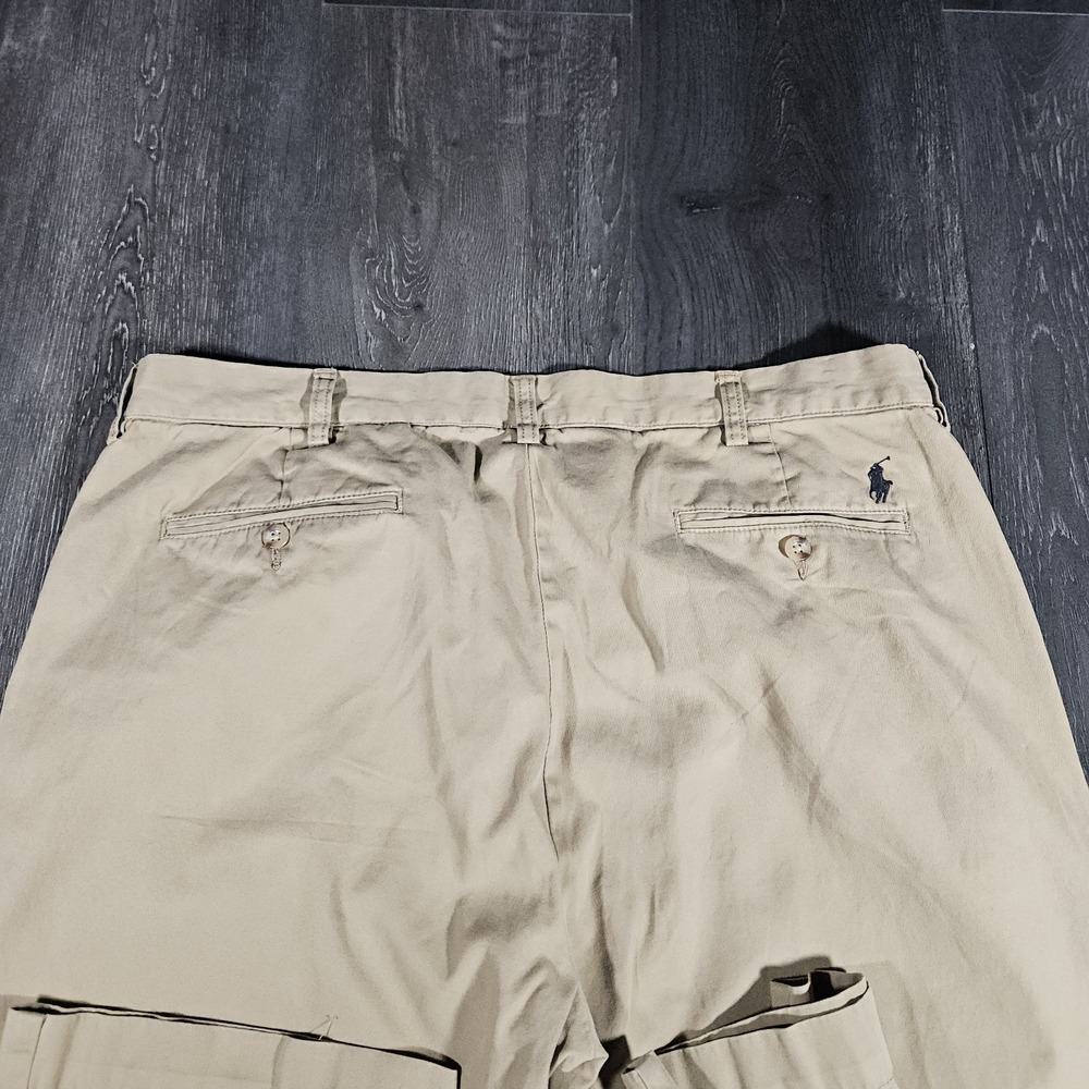 VTG Polo Ralph Lauren Suffield Pant Men 38x31 Khaki Chino Pony Preppy City Y2K - Picture 7 of 10